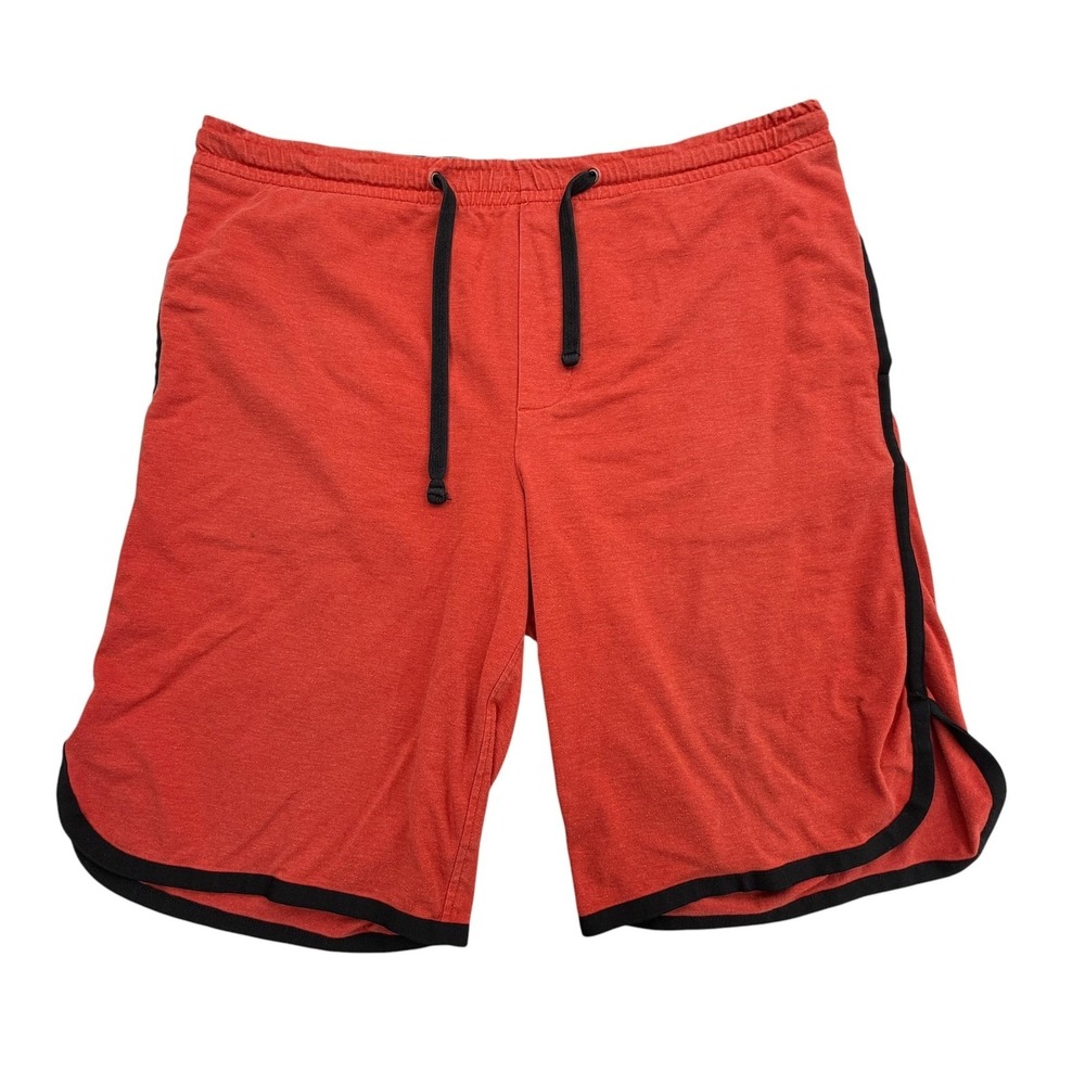 James Perse Shorts Mens XL Orange Jersey Sweat Lounge Drawstring 9" Inseam